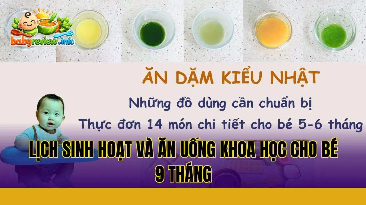 lịch sinh hoạt và ăn uống khoa học cho bé 9 tháng