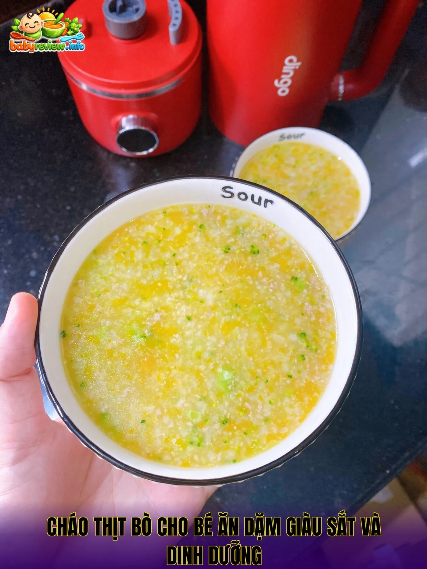 Cháo thịt bò cho bé ăn dặm giàu sắt và dinh dưỡng