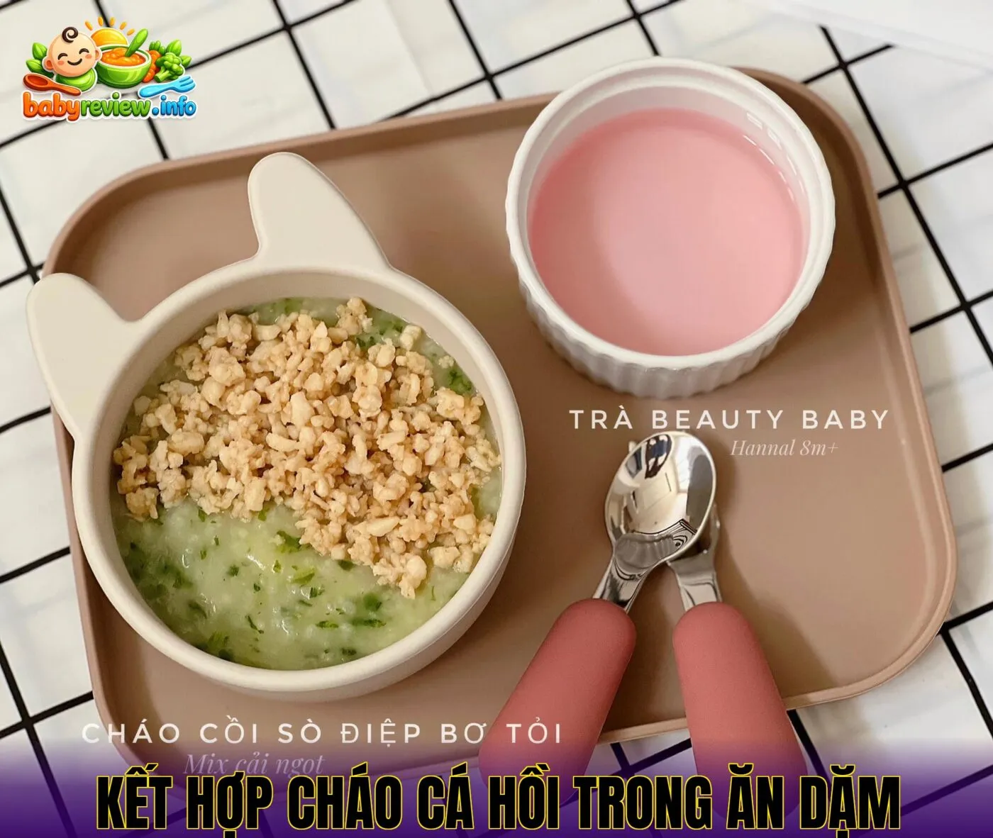 kết hợp cháo cá hồi trong ăn dặm