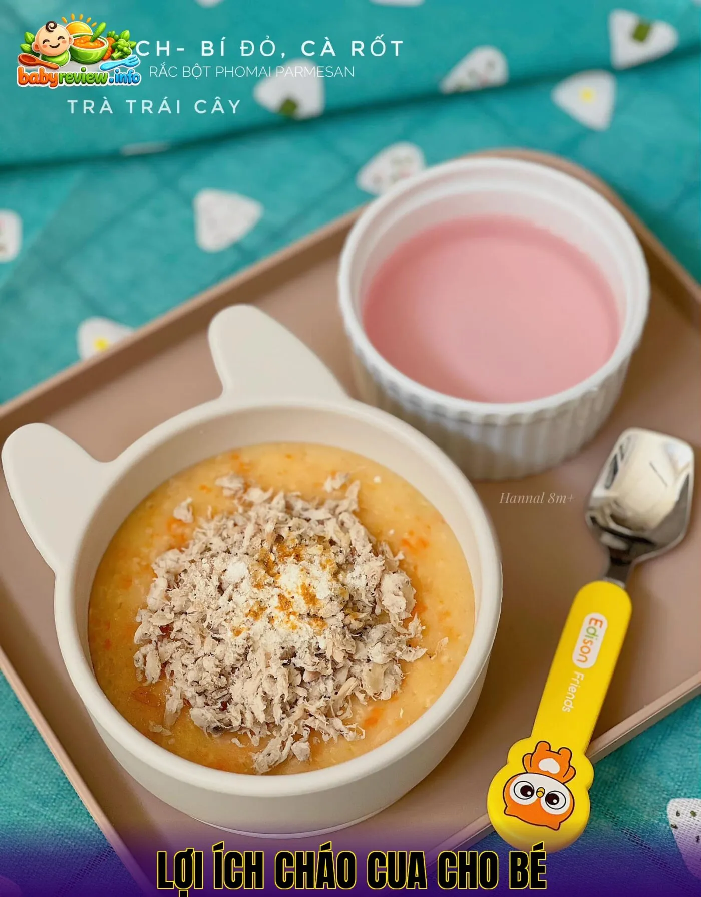 lợi ích cháo cua cho bé