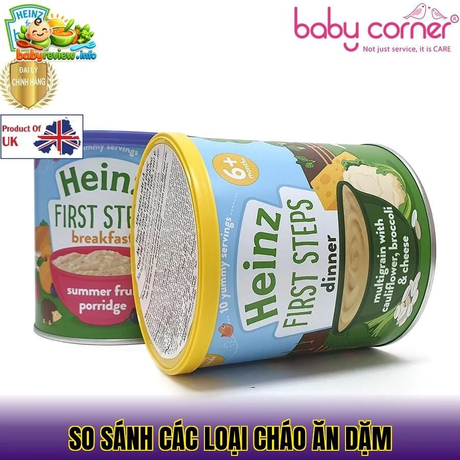 so sánh các loại cháo ăn dặm