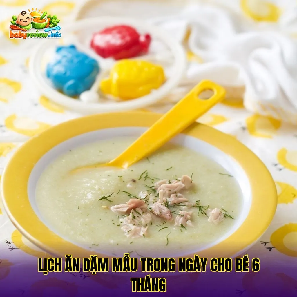 lịch ăn dặm mẫu trong ngày cho bé 6 tháng