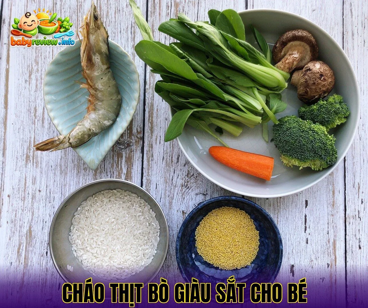 cháo thịt bò giàu sắt cho bé
