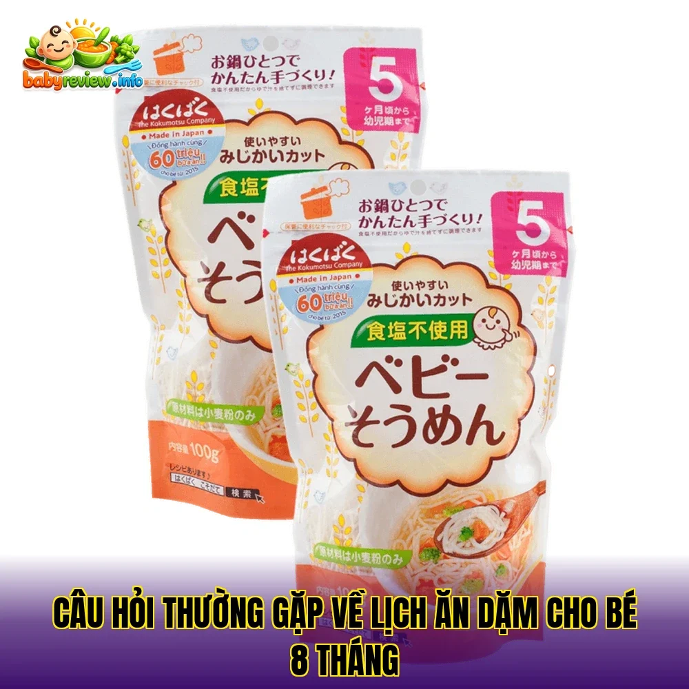 câu hỏi thường gặp về lịch ăn dặm cho bé 8 tháng