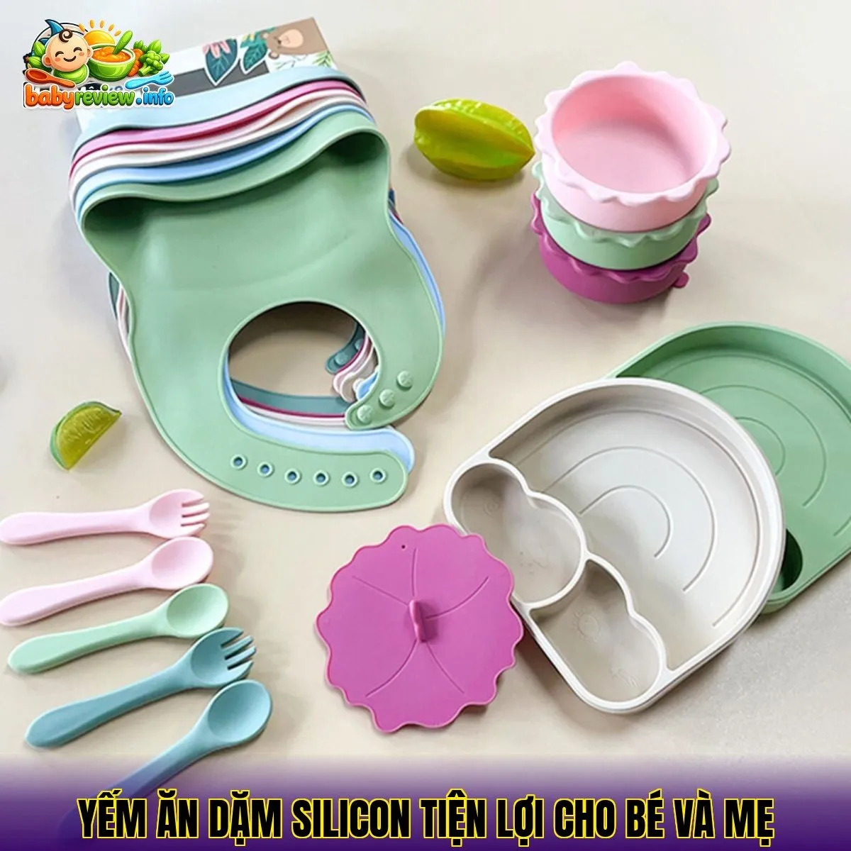 Yếm ăn dặm silicon tiện lợi cho bé và mẹ