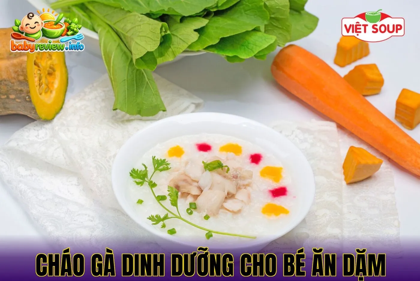 cháo gà dinh dưỡng cho bé ăn dặm