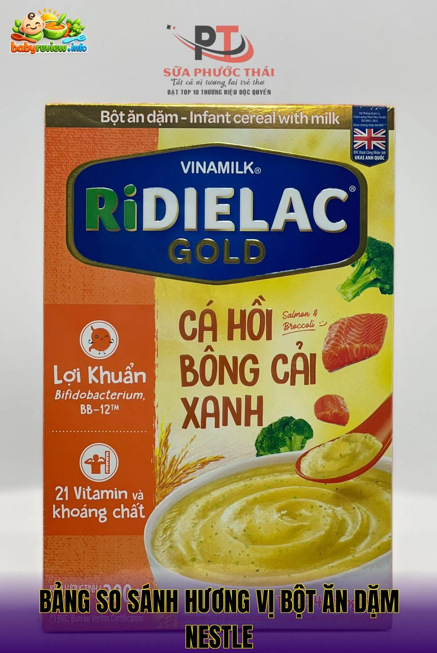 bảng so sánh hương vị bột ăn dặm nestle
