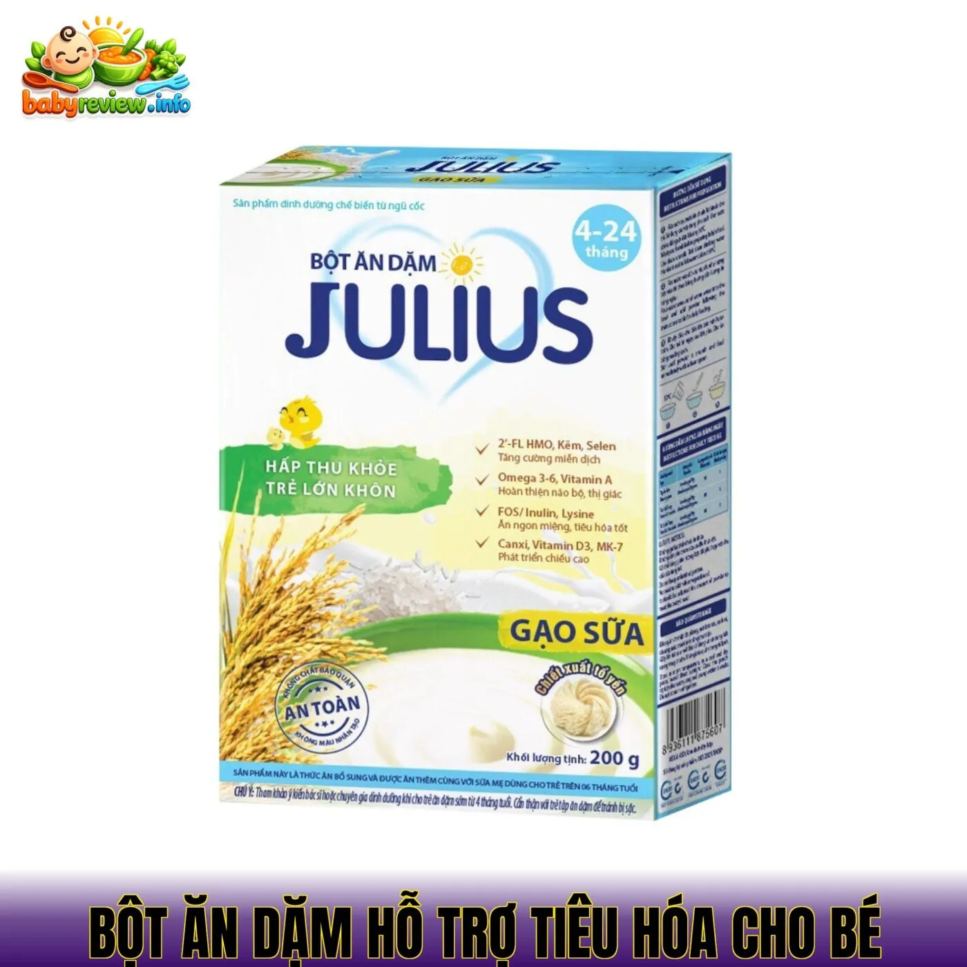 bột ăn dặm hỗ trợ tiêu hóa cho bé