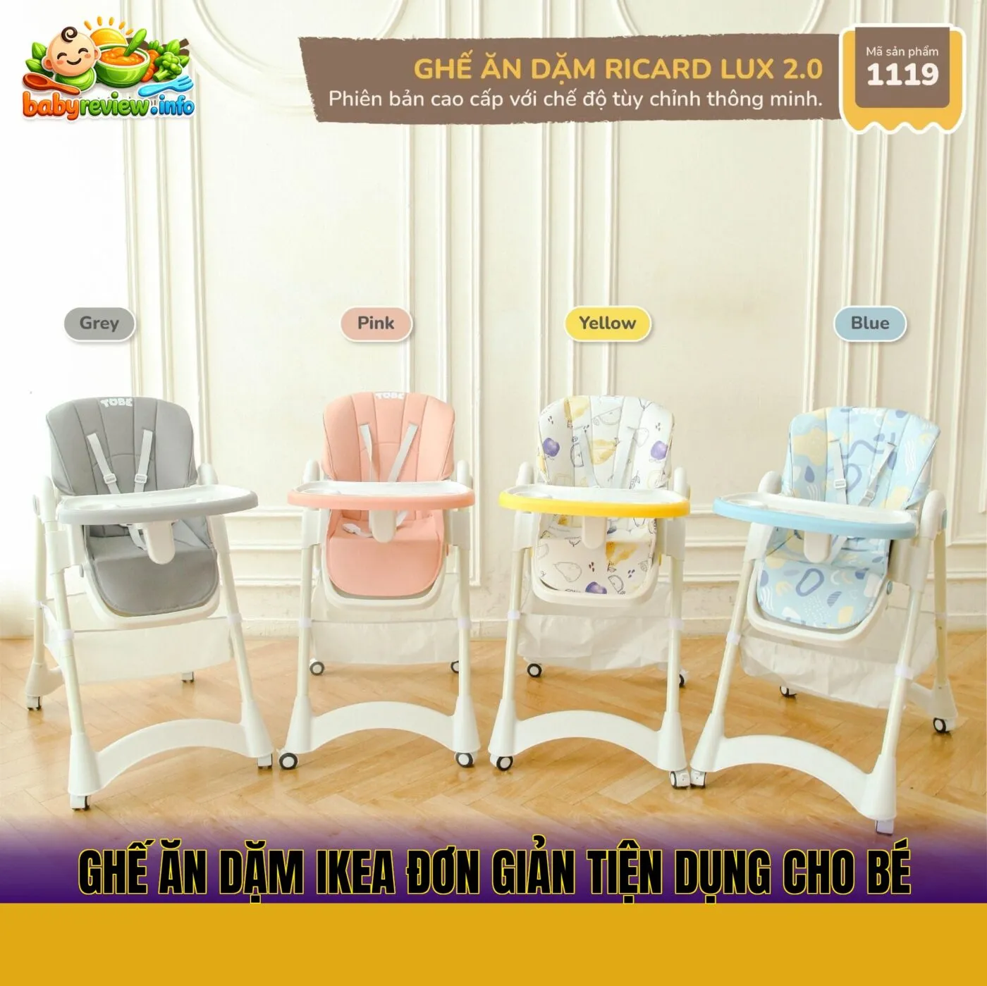 ghế ăn dặm ikea đơn giản tiện dụng cho bé