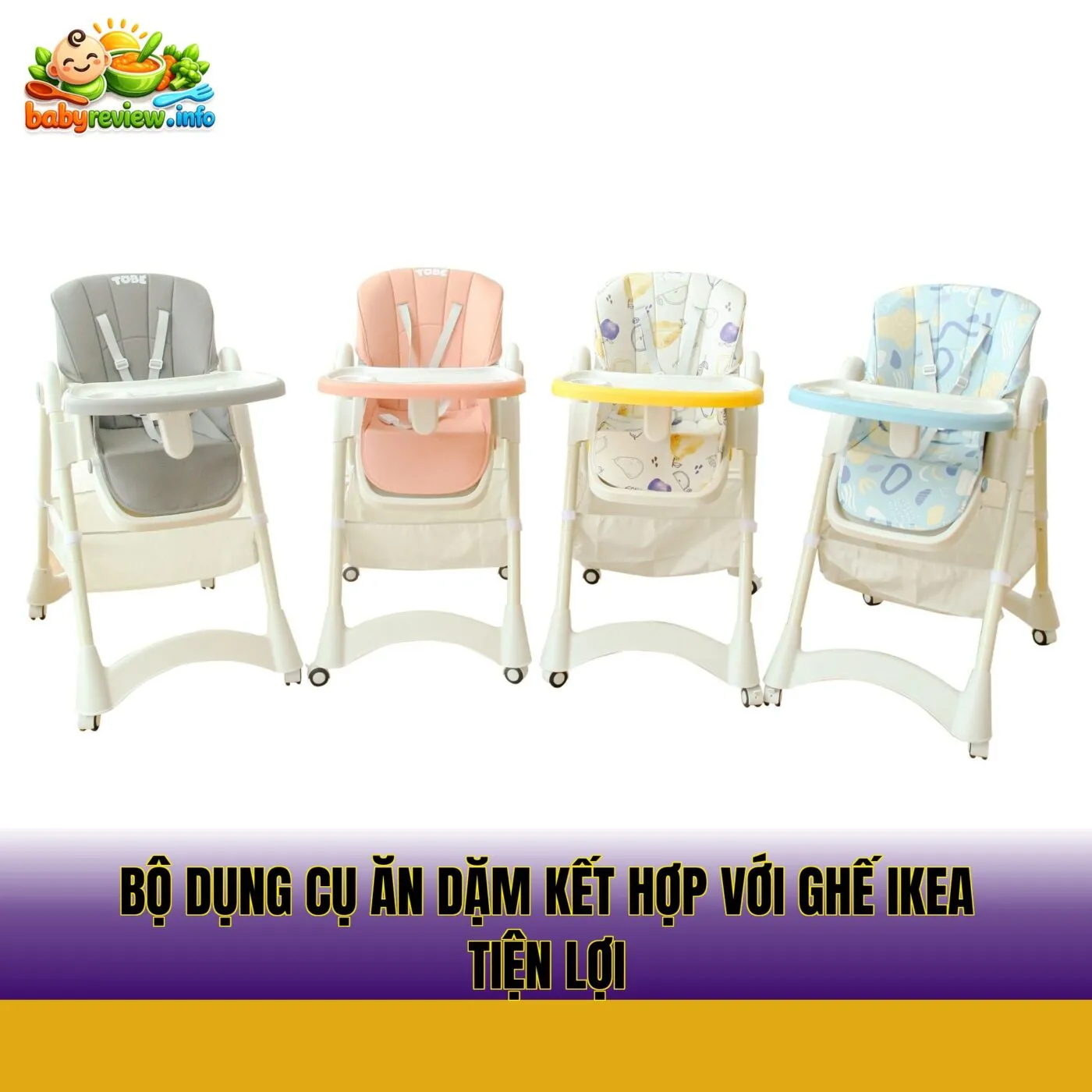 bộ dụng cụ ăn dặm kết hợp với ghế ikea tiện lợi