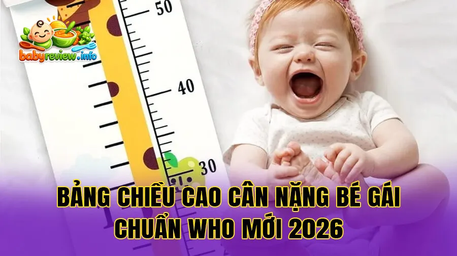 Bảng chiều cao cân nặng bé gái chuẩn WHO mới 2026